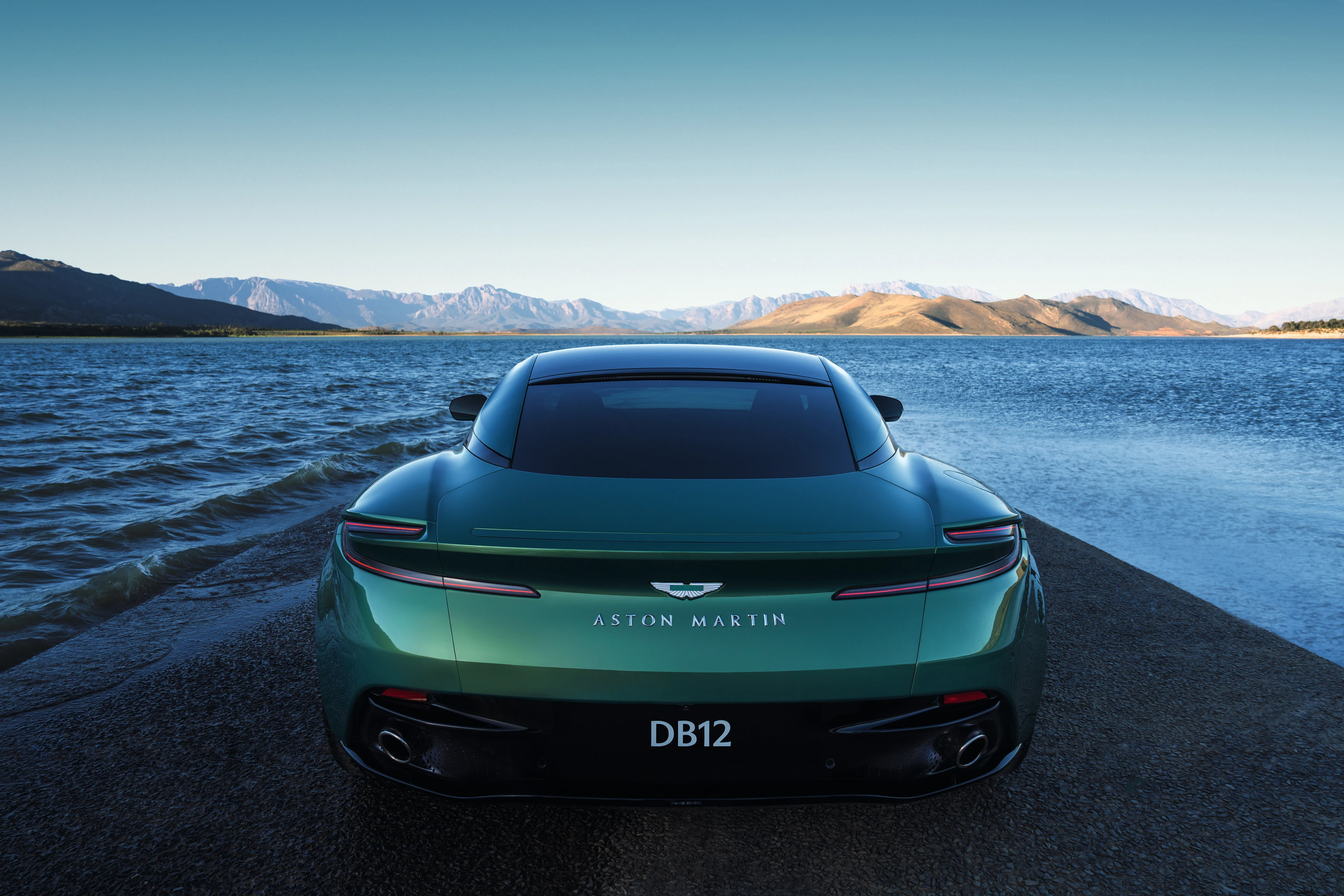 DB12 in Iridescent Emerald, Rear View