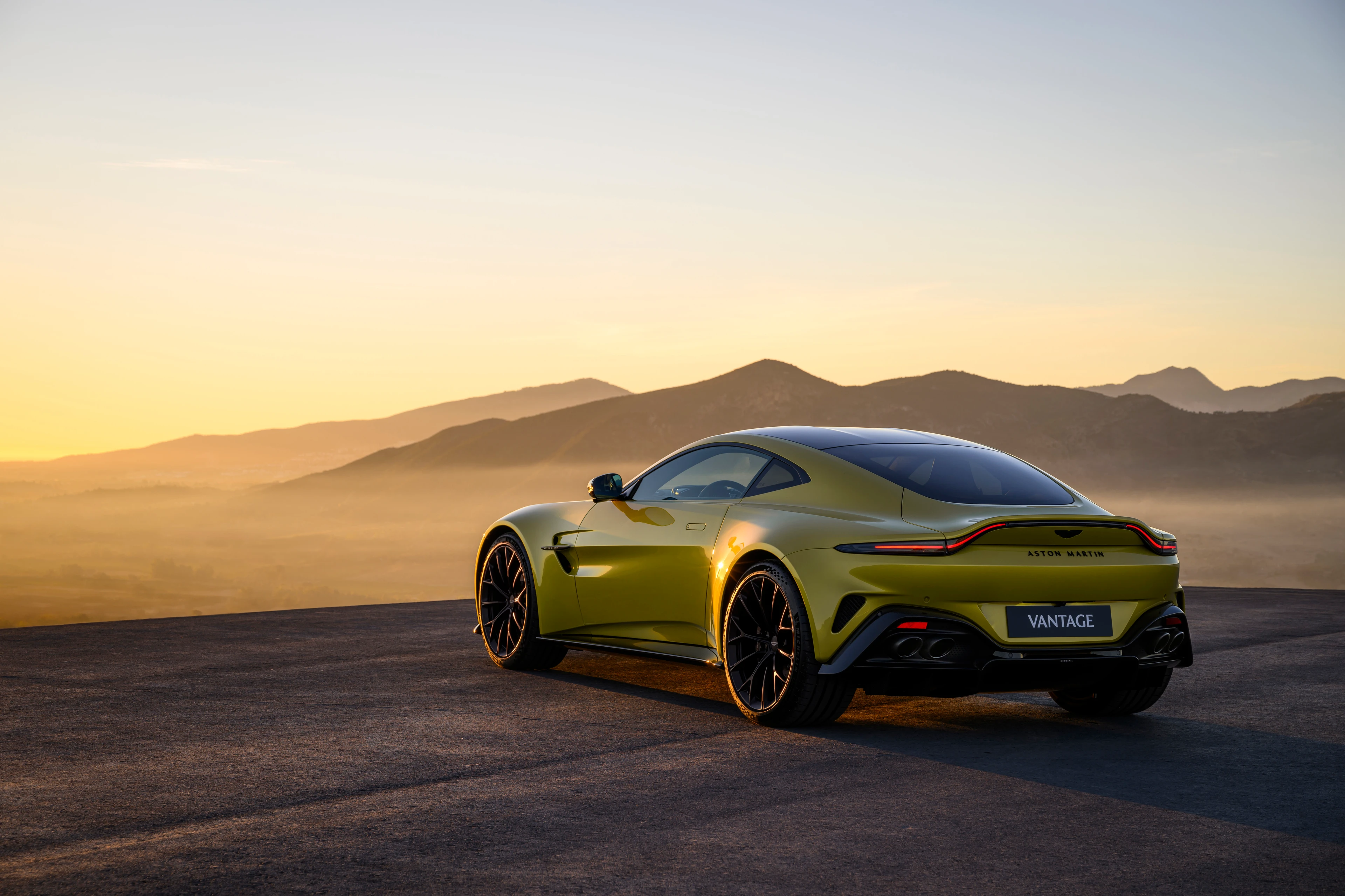Vantage in Yellow, Rear Three-Quarter