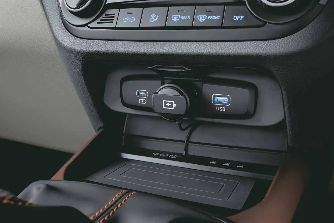 USB Ports and Wireless Charger