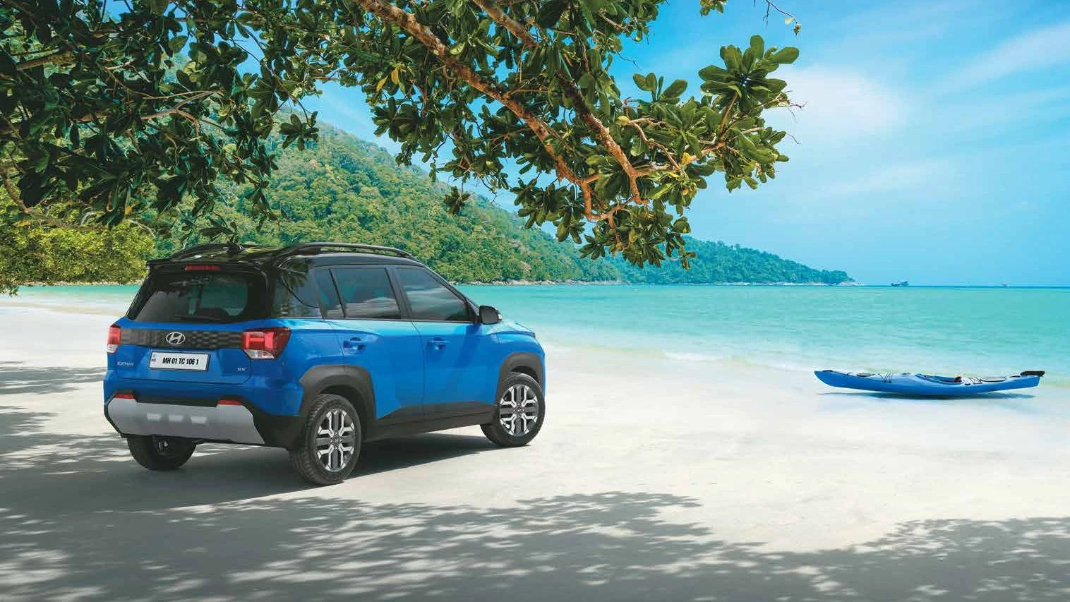Rear Three-Quarter (Beach, Cosmic Blue)