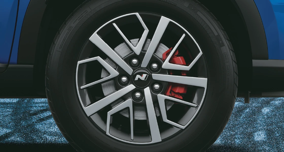 Alloy Wheel with Red Brake Calipers