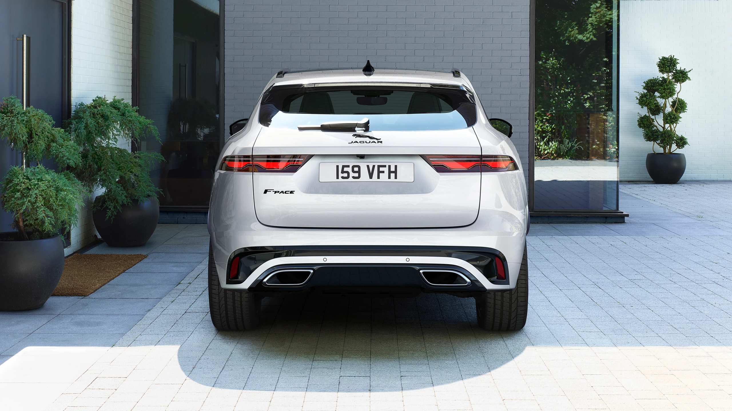 Rear view with twin exhaust finishers