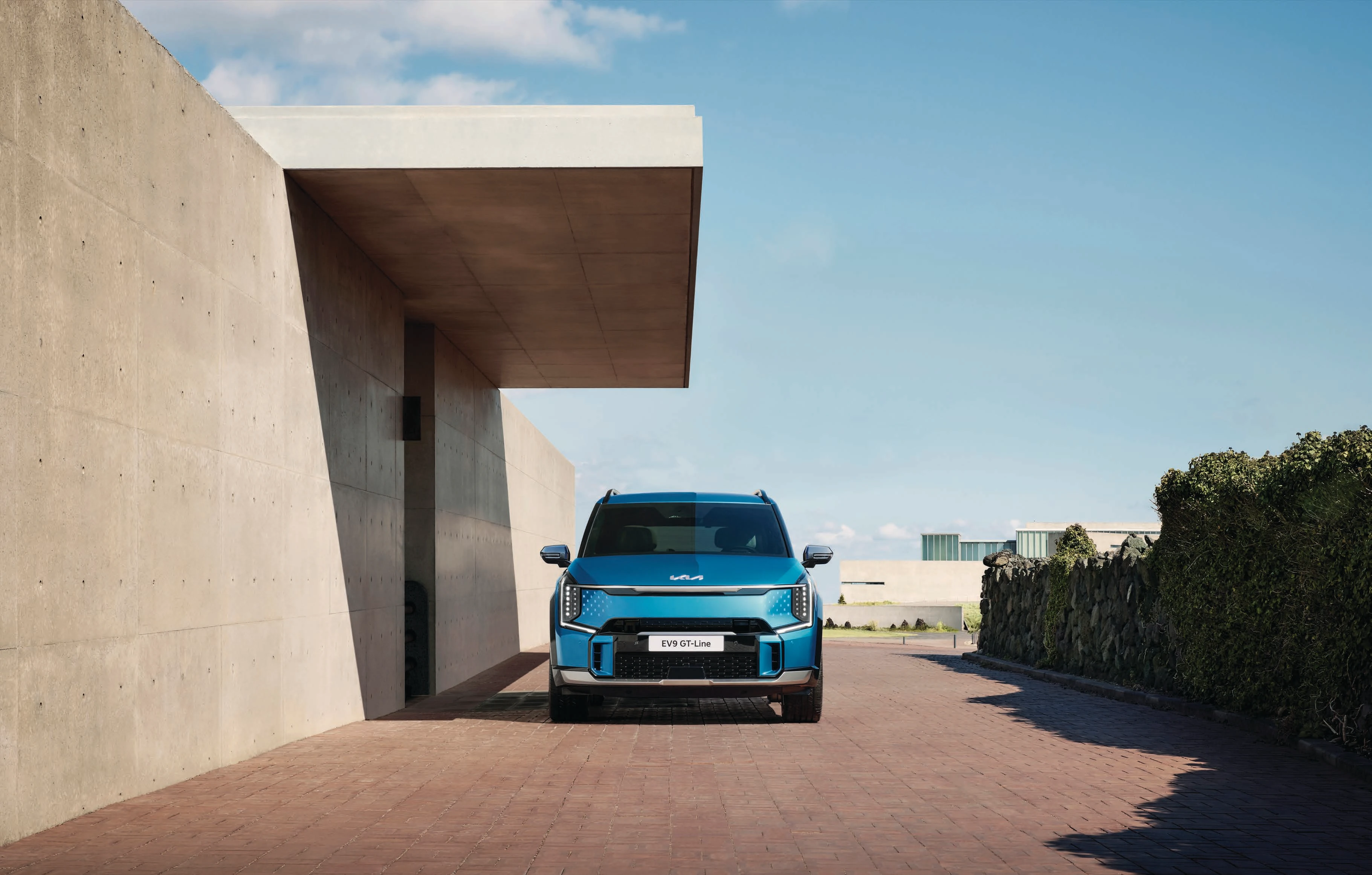 Front View under a Concrete Canopy (Blue)