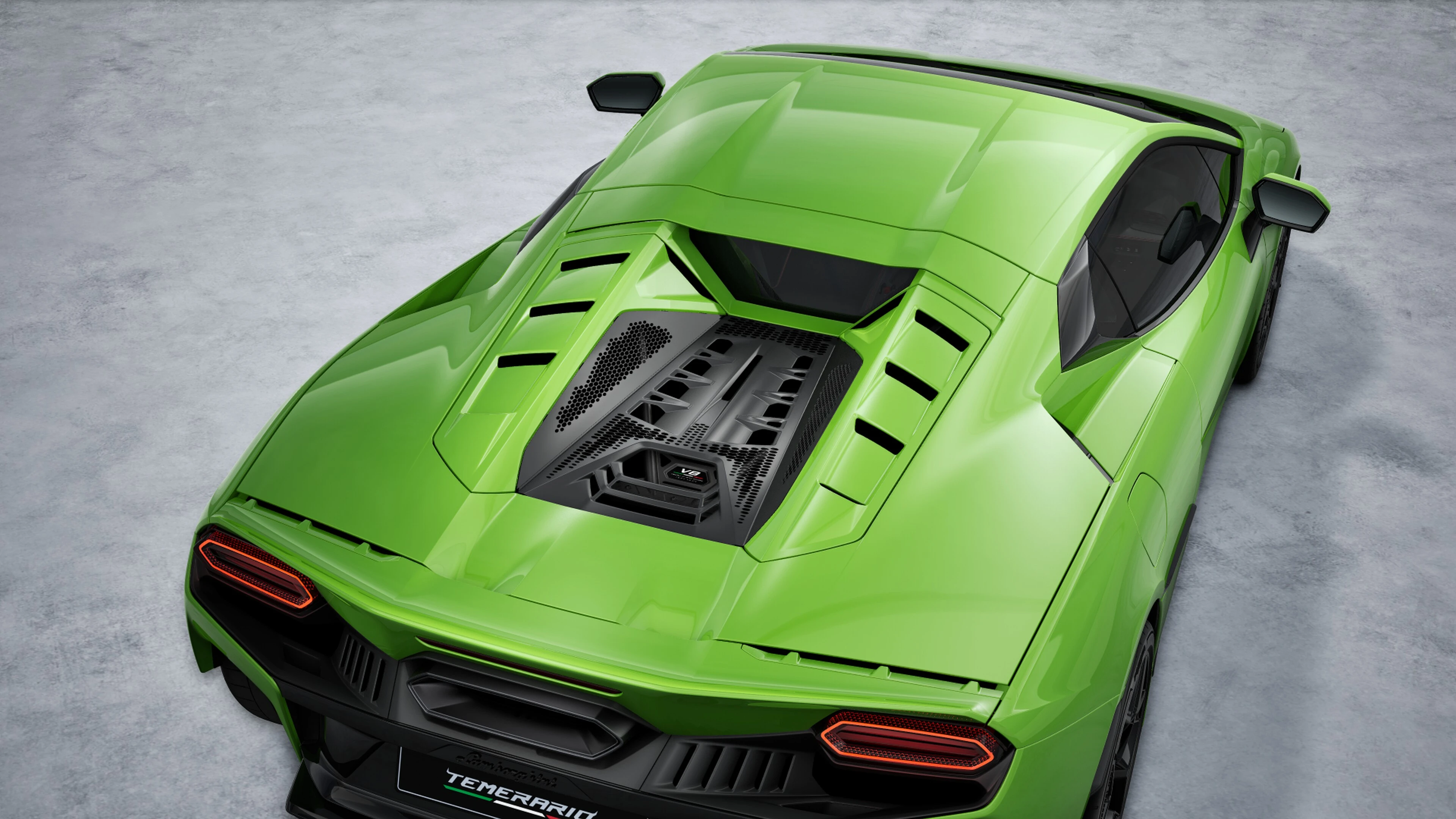 Twin-turbo V8 engine bay from above