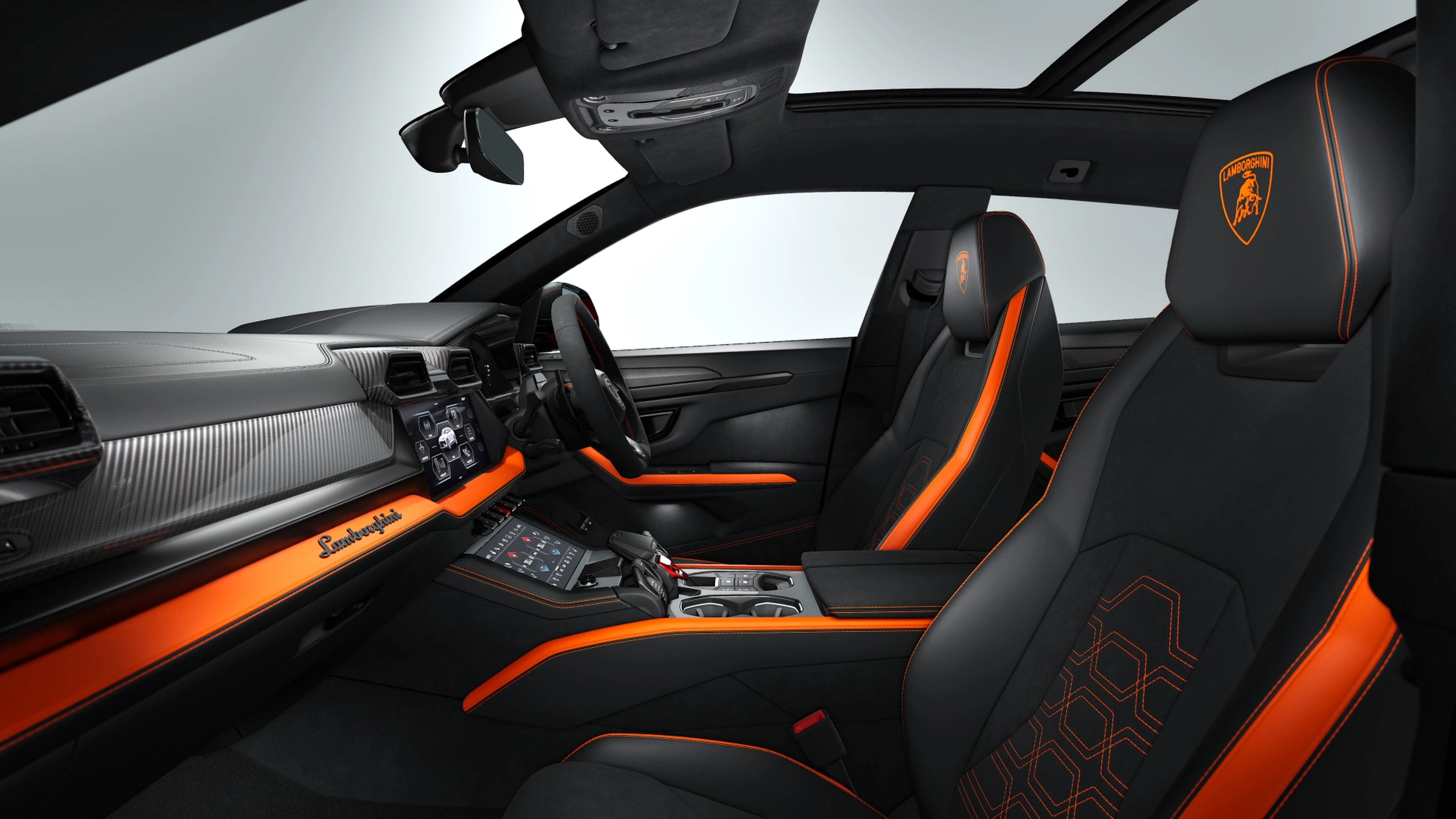 Front seats through the open door