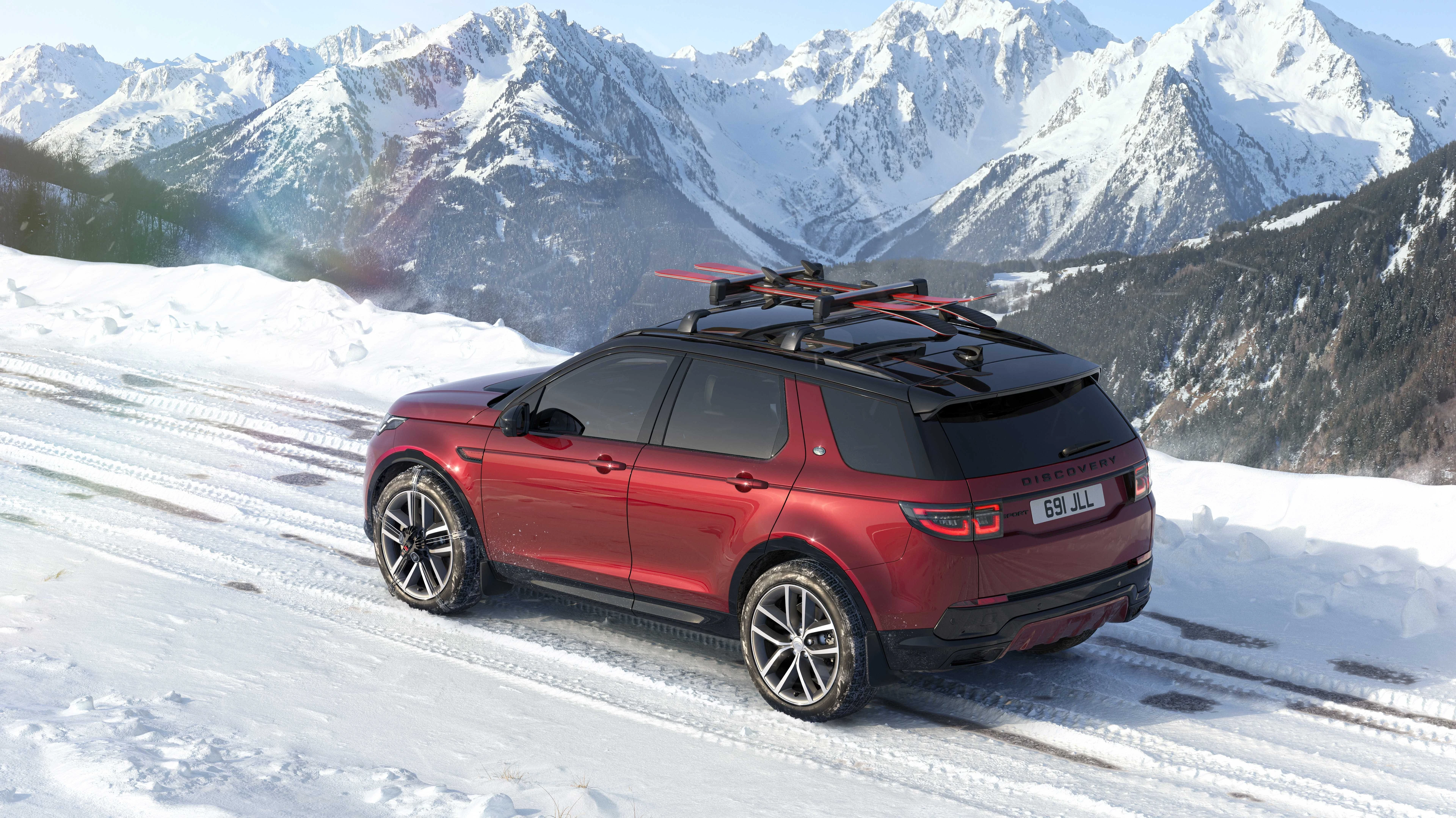 Land Rover Discovery Sport — Rear Left Three-Quarter (with Ski Carrier)