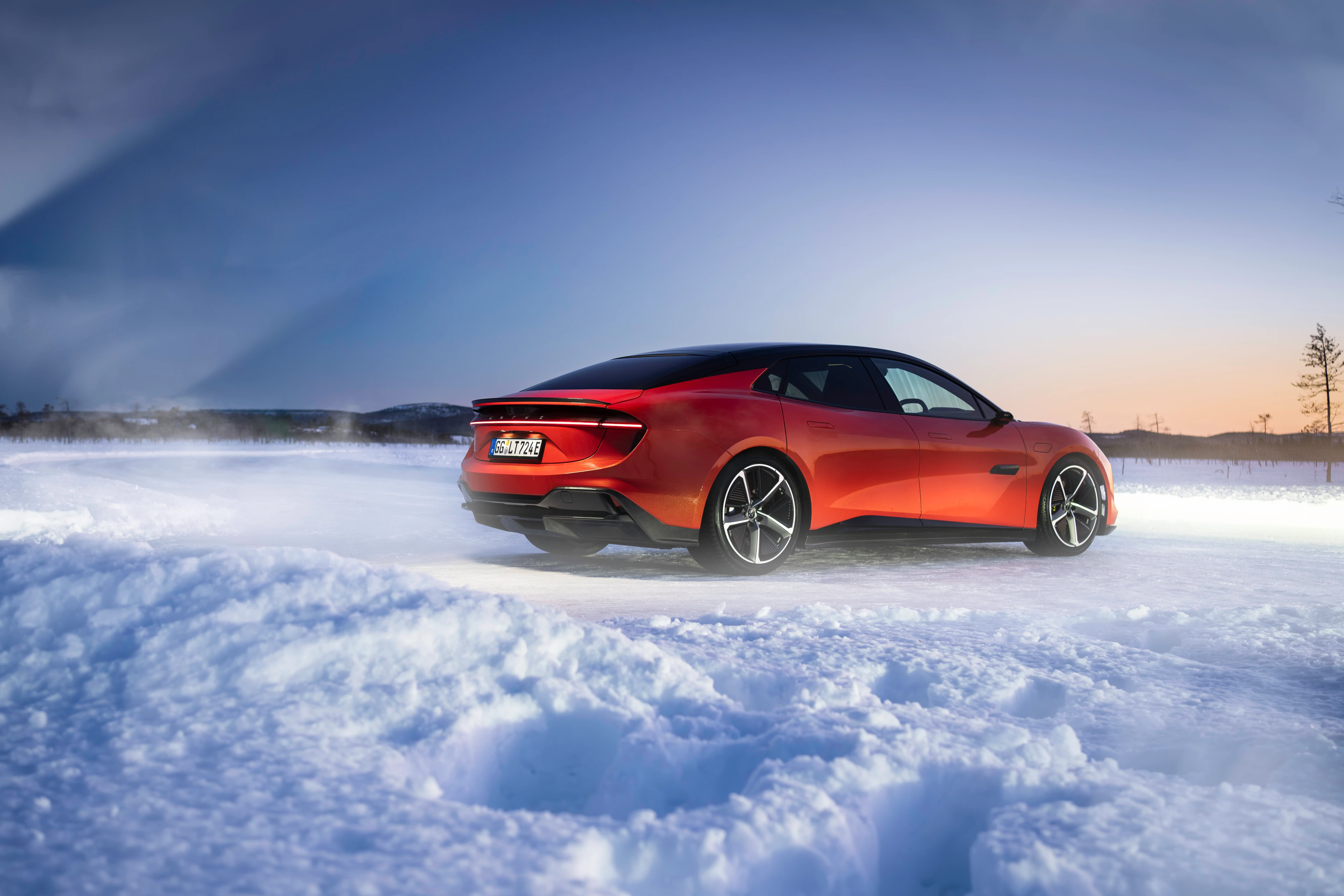 Rear Three-Quarter View in Fireglow Orange