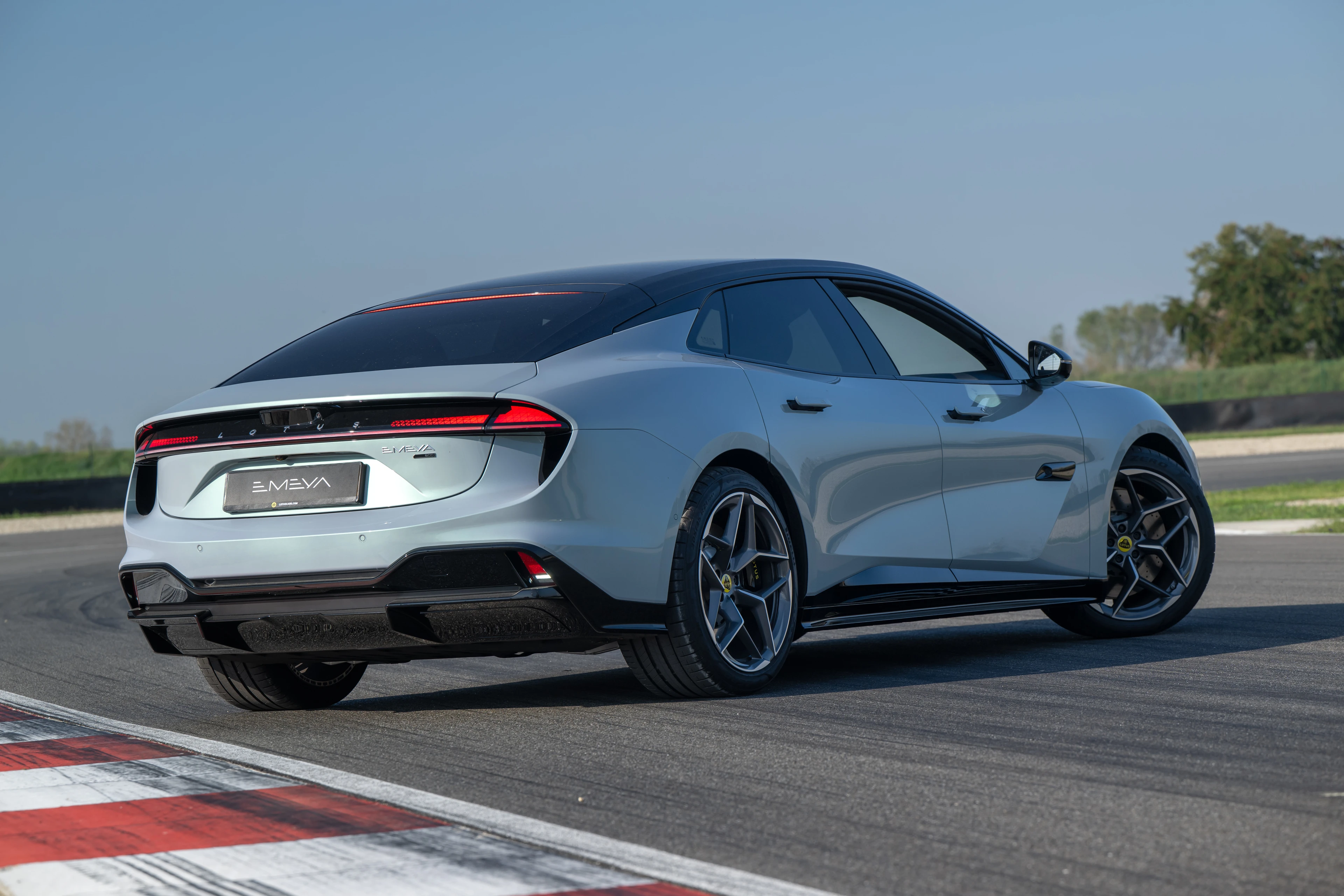 Rear Three-Quarter View on Track