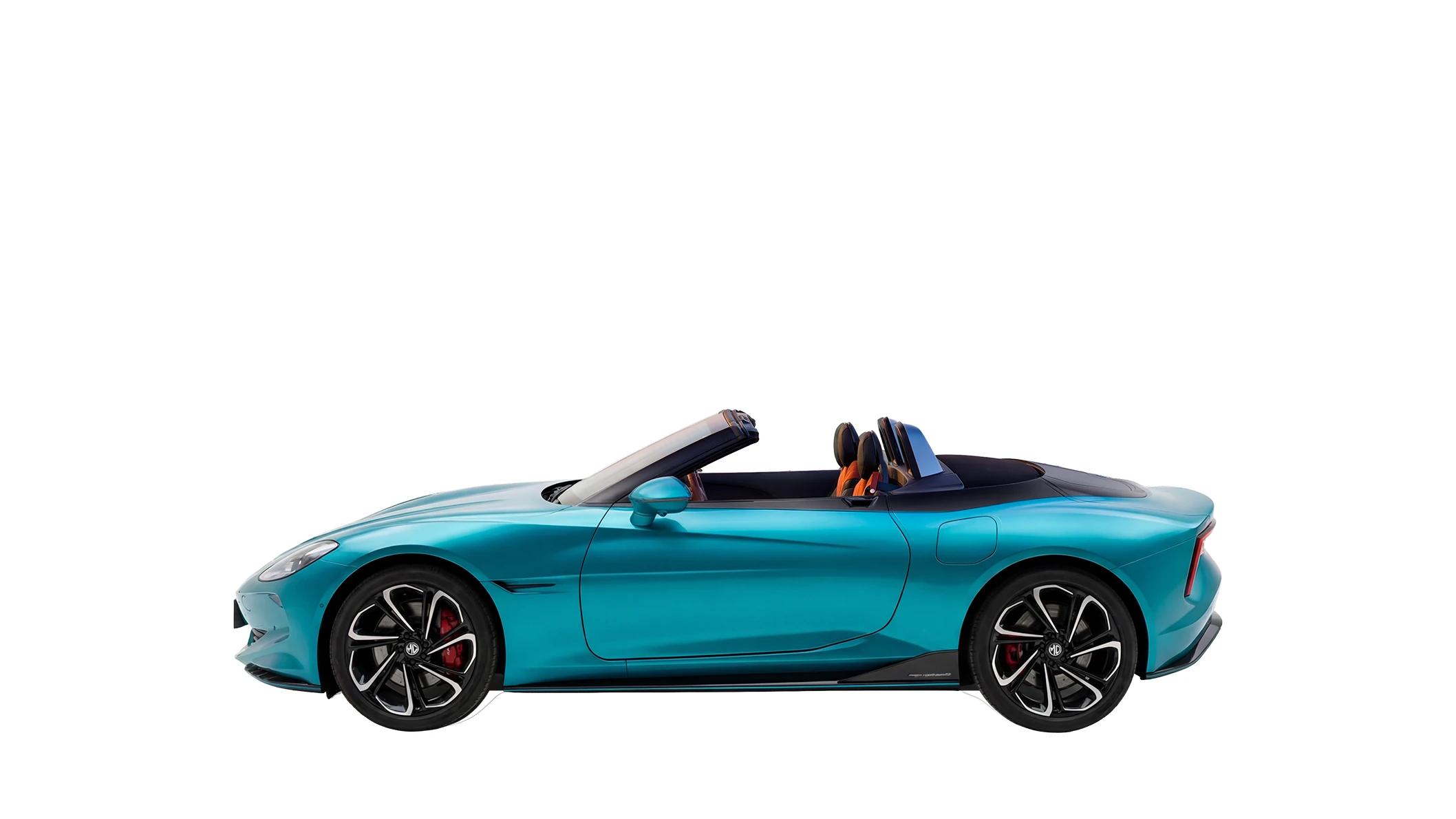 Left Side View, Roof Down (Cyan)