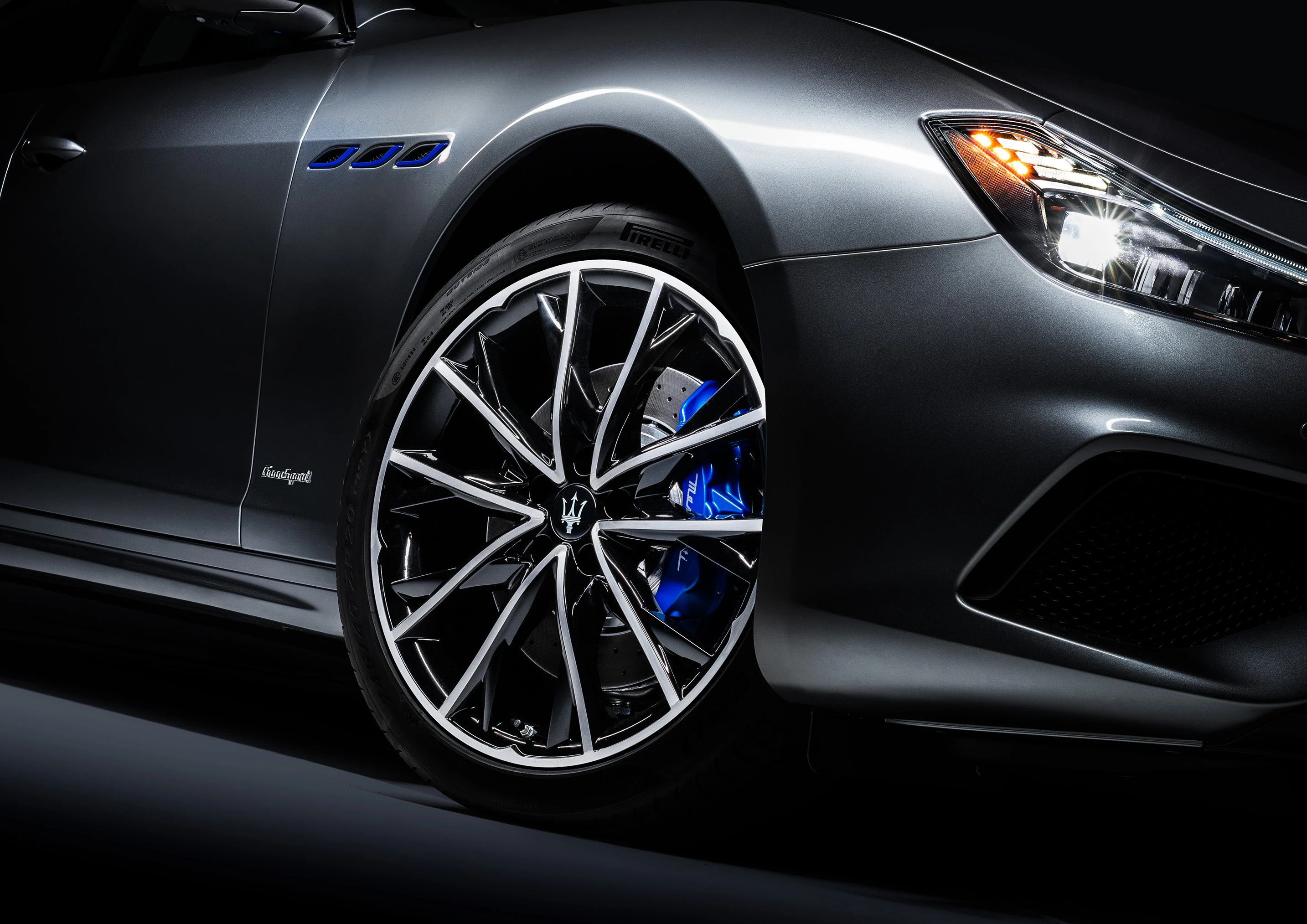 Alloy Wheel and Blue Brake Caliper