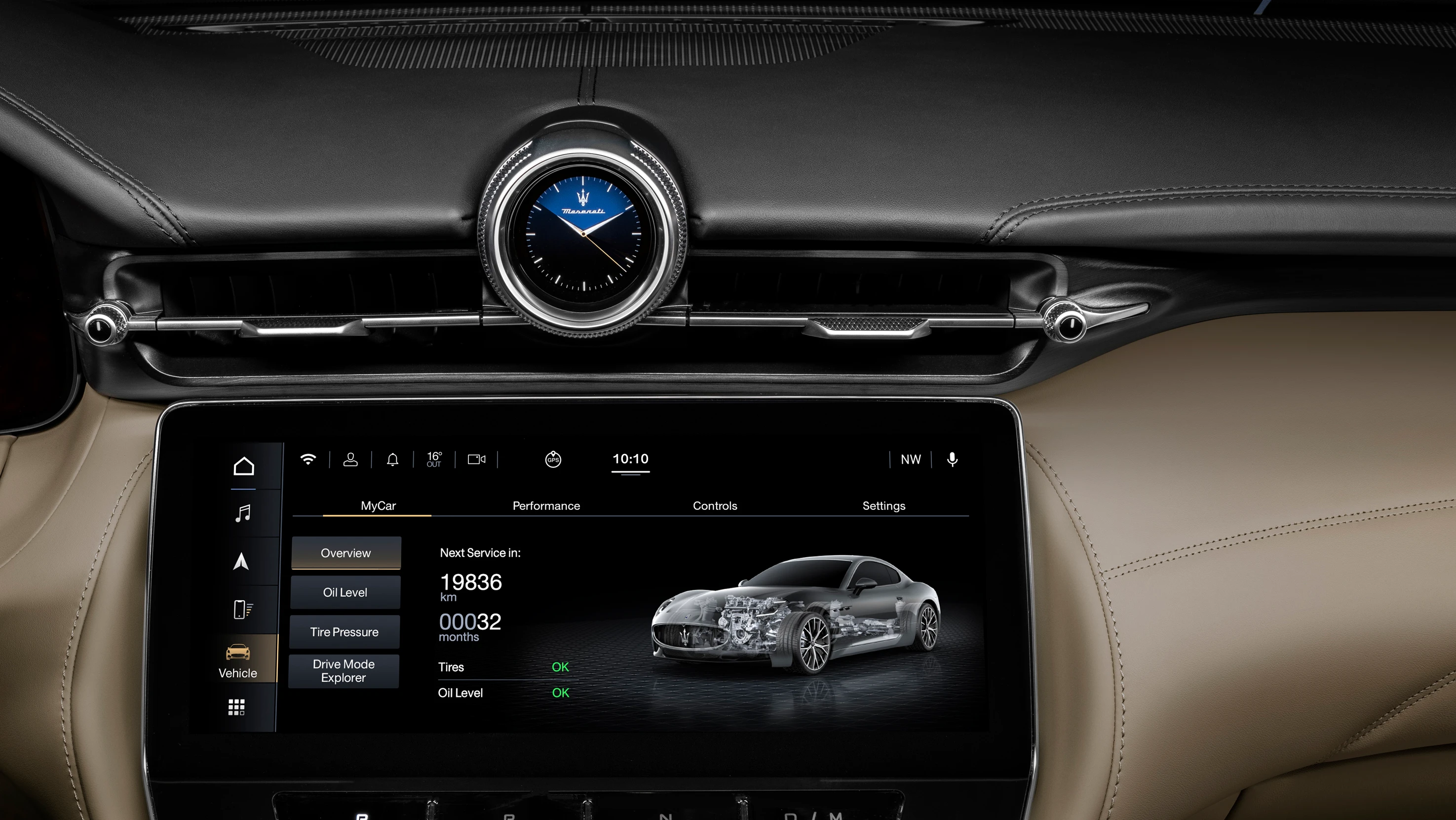 Clock and Central Touchscreens