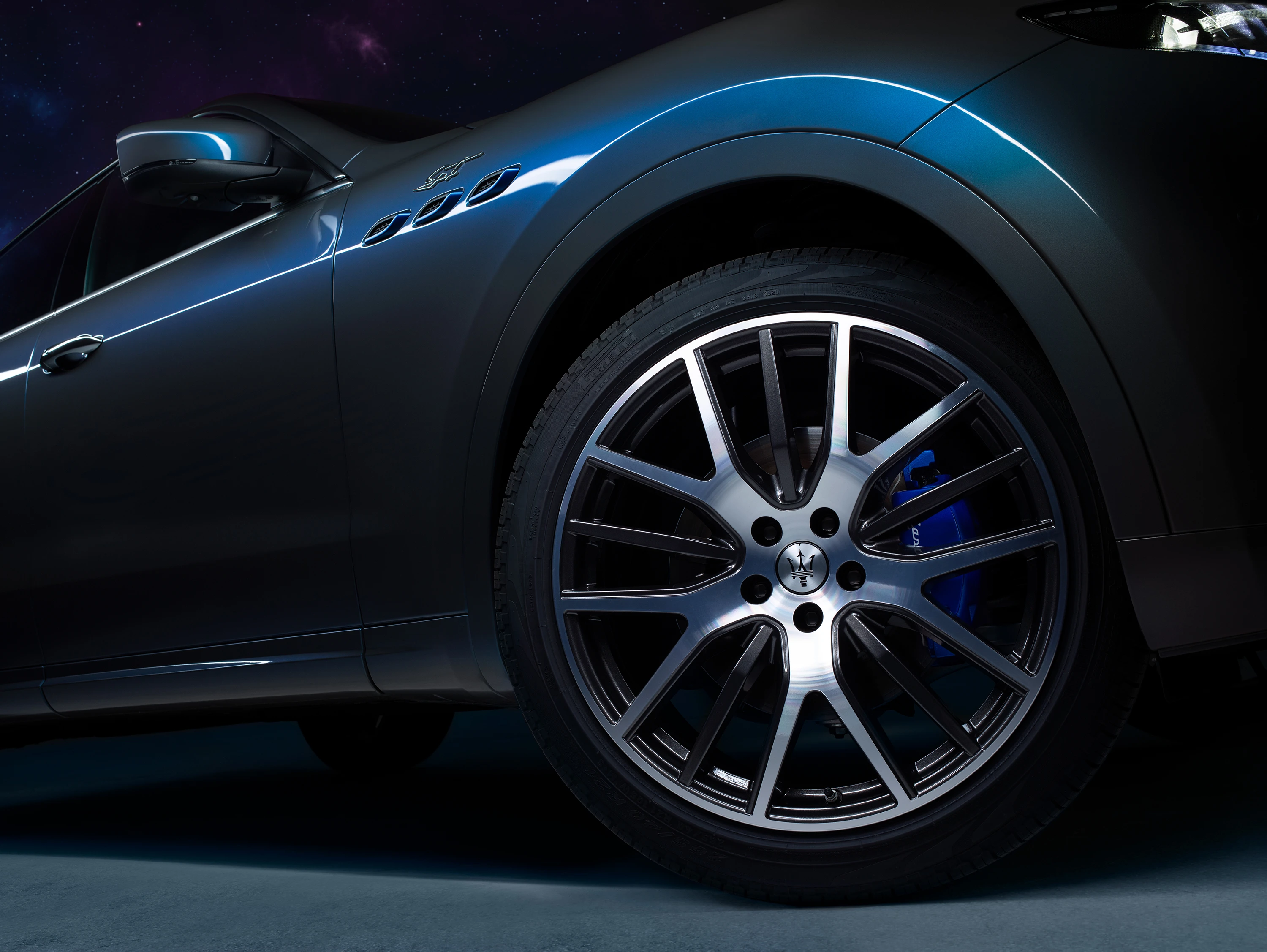 Alloy Wheel and Blue Brake Caliper