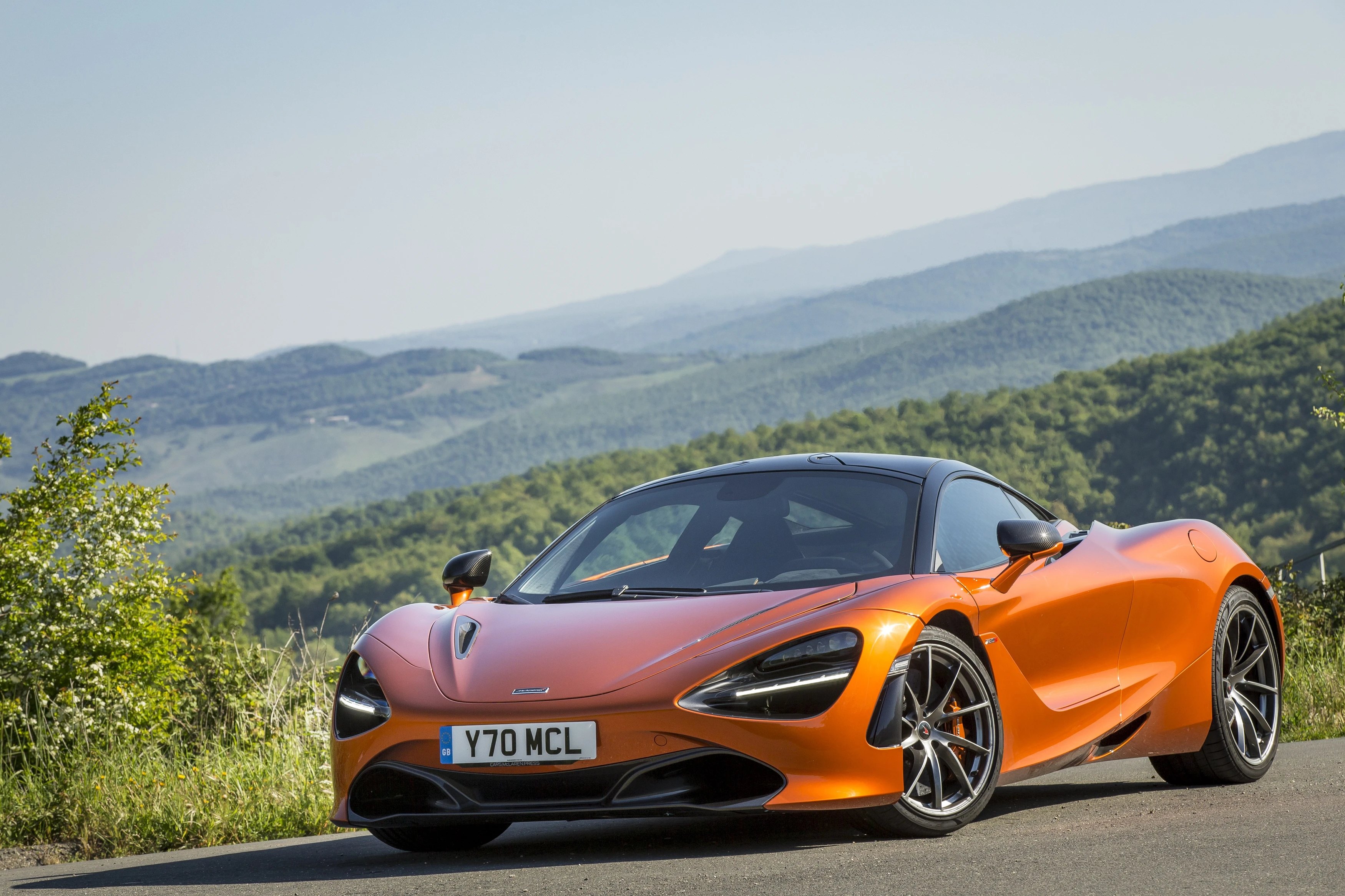 720S front three-quarter in the hills