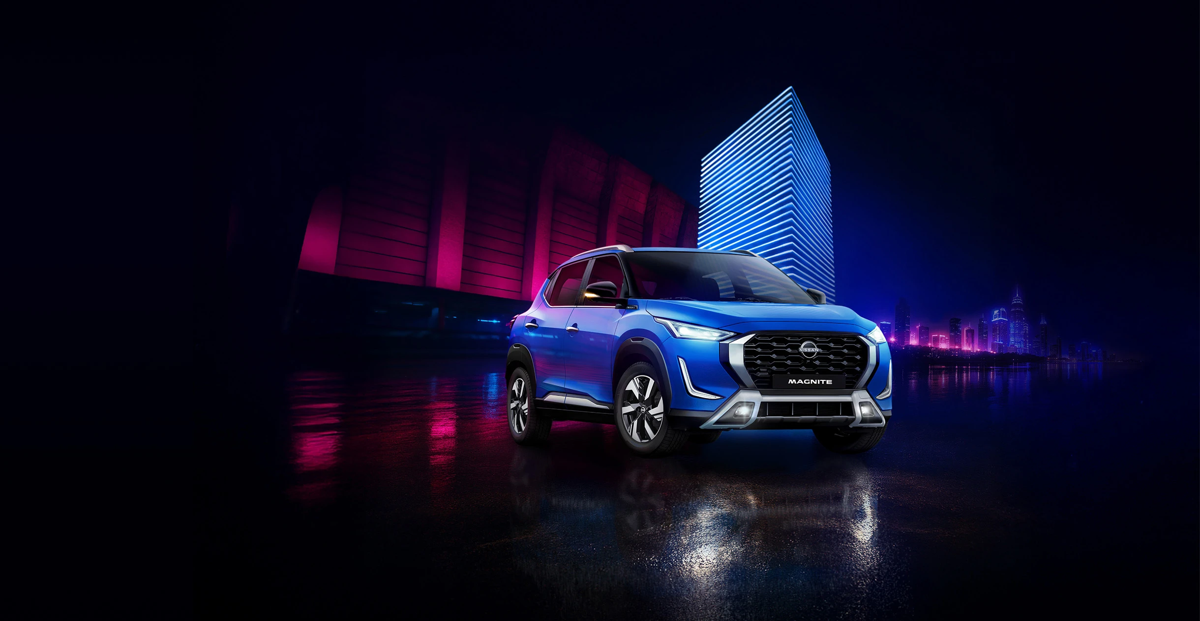 Vivid Blue: Front Right Three-Quarter View