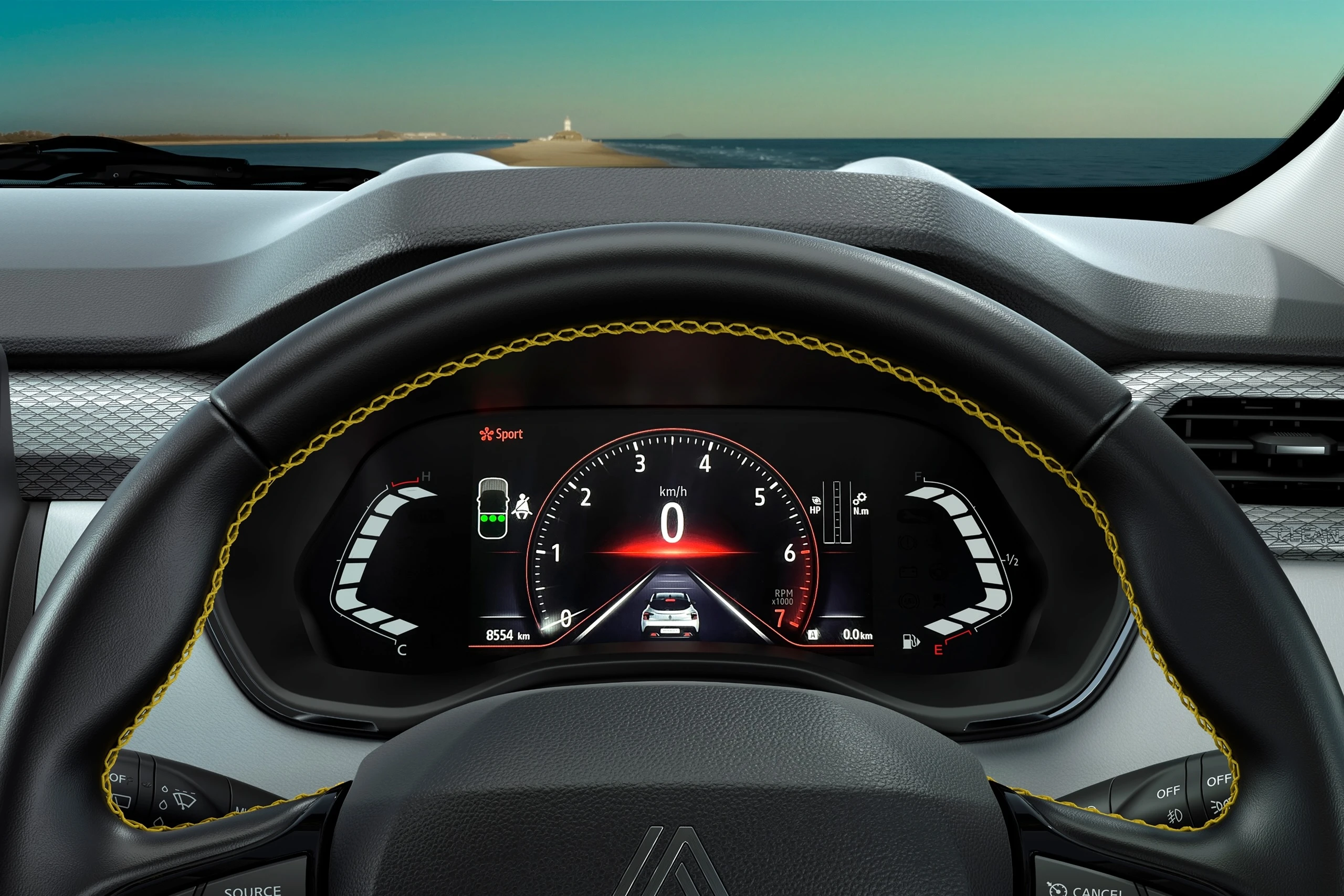 Steering Wheel and Digital Instrument Cluster