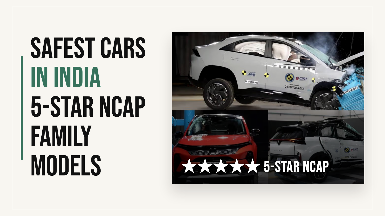 Safest Cars in India: Top Rated 5 Star NCAP Models for Your Family